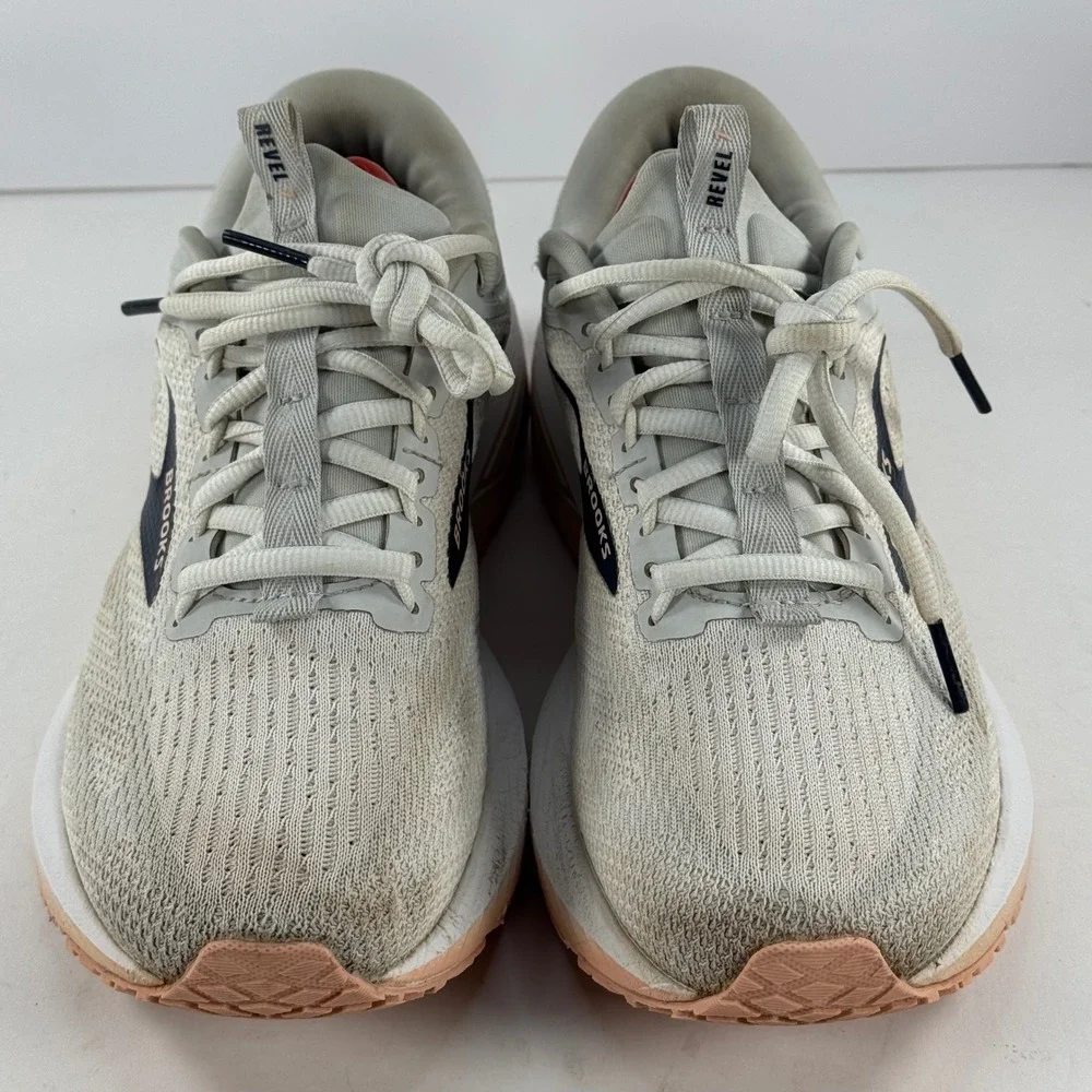 Brooks Revel 5 Women's Running Shoes Light Grey Peach Size 8‎ Medium B Nwot - Picture 3 of 13
